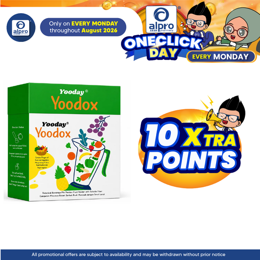 Yooday Yoodox Fibre Drink 15g ×15s | Botanical Beverage Mix Passion Fruit Powder with Soluble Fiber Yooday