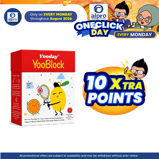 Yooday YooBlock Carb Blocker 3g ×15s | Botanical Beverage Mix Lemon Powder with Red Orange Extract Yooday