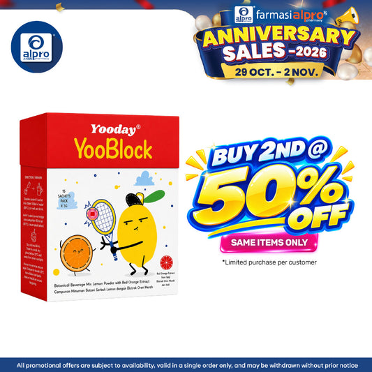 Yooday YooBlock Carb Blocker 3g ×15s | Botanical Beverage Mix Lemon Powder with Red Orange Extract