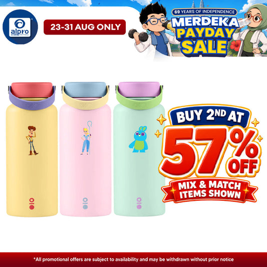 Montigo Ace Bottle Mega Toy Story Inseparable Pals Collection (Woody and Buzz/ Bunny and Ducky/ Bo Peep and Sheep) 950mL Montigo
