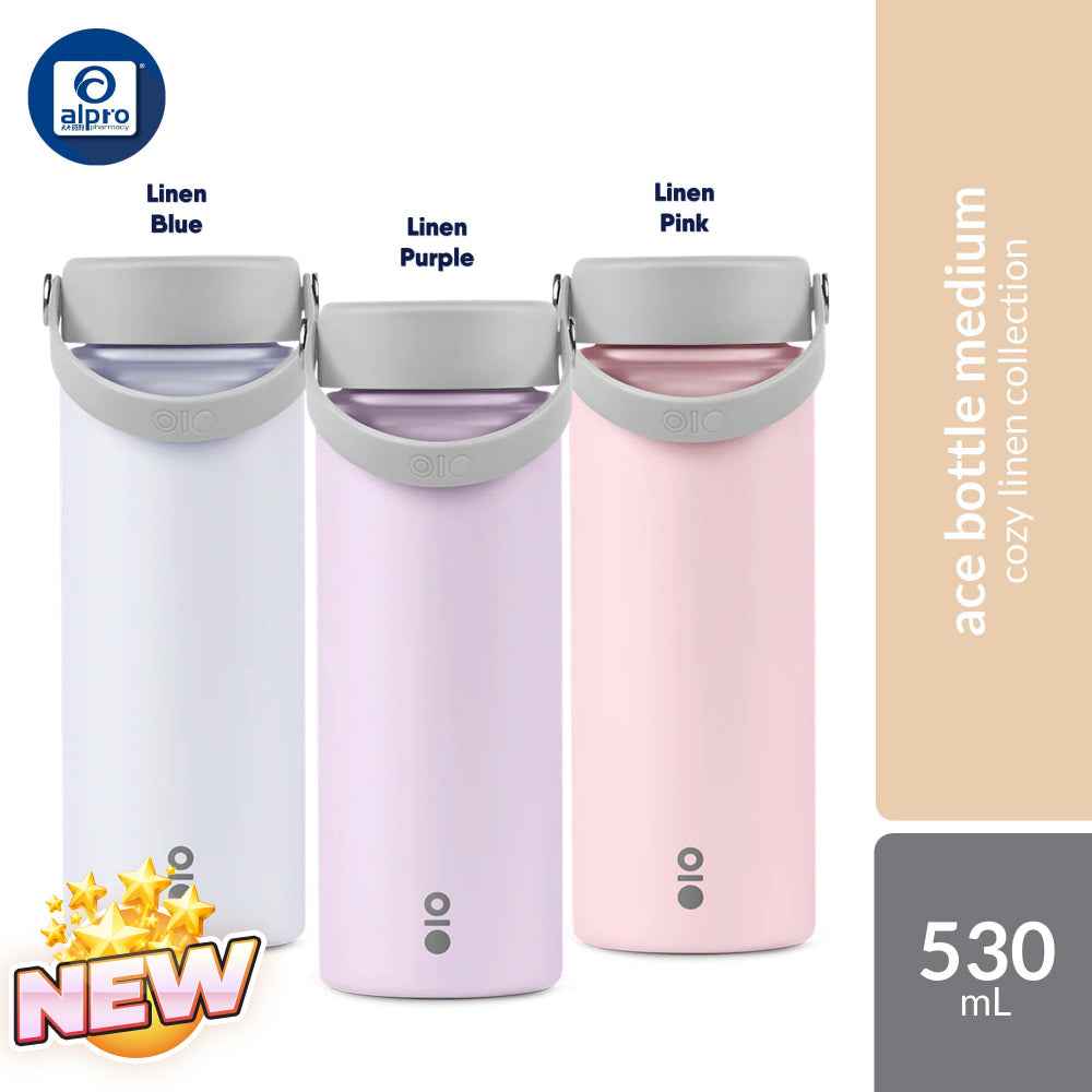 Montigo Ace Bottle Medium Cozy Linen Collection (Blue / Purple / Pink) 530mL | Minimalist & Soft Hues Montigo
