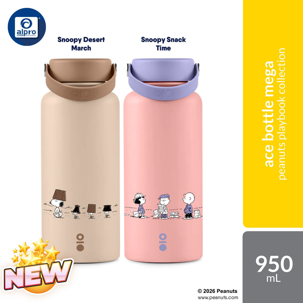 Montigo Ace Bottle Mega Peanuts Playbook Collection (Snoopy Desert March / Snoopy Snack Time) 950mL | Timeless Moments Montigo