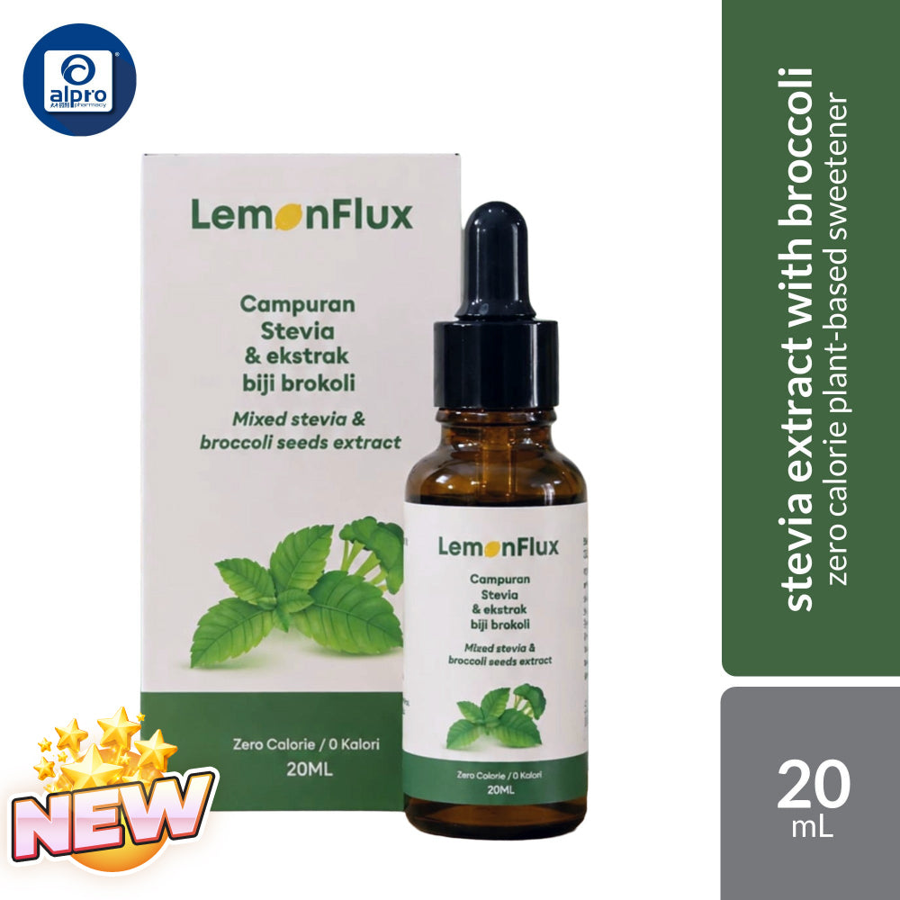 LemonFlux Stevia & Broccoli Extract 20mL | Zero-Calorie Plant-Based Sweetener with Broccoli Extract LemonFlux