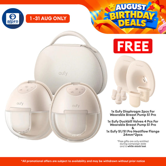 Eufy Wearable Breast Pump S1 Pro | Portable Charging Case & Innovative Heated Wearable Breast Pump Eufy