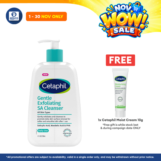 Cetaphil Gentle Exfoliating SA Cleanser 473mL | Remove Pore Clogging Buildup