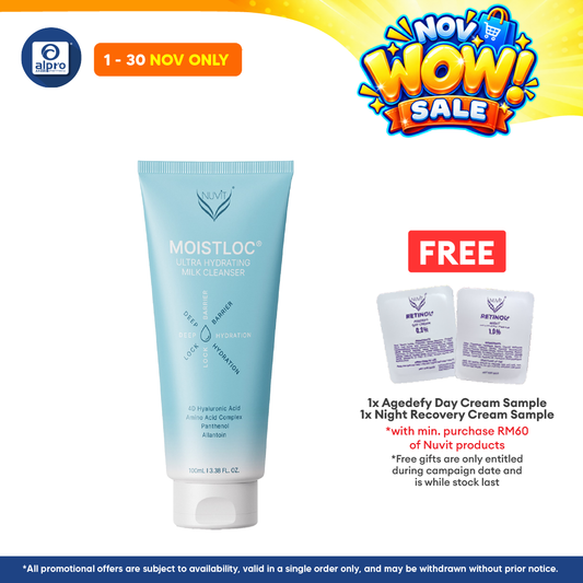 NUViT MoistLoc Ultra Hydrating Milk Cleanser 100mL | Replenish Moisture & Refreshing Formula