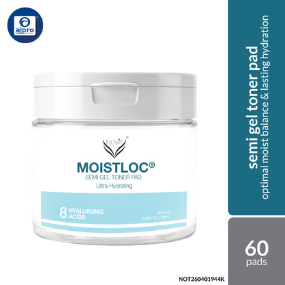 NUViT MOISTLOC Semi Gel Toner Pad Ultra Hydrating 60 Pads | Optimal Moist Balance & Lasting Hydration