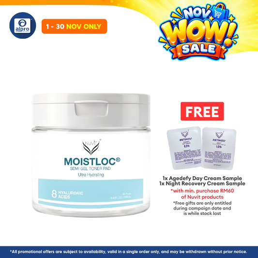 NUViT MOISTLOC Semi Gel Toner Pad Ultra Hydrating 60 Pads | Optimal Moist Balance & Lasting Hydration