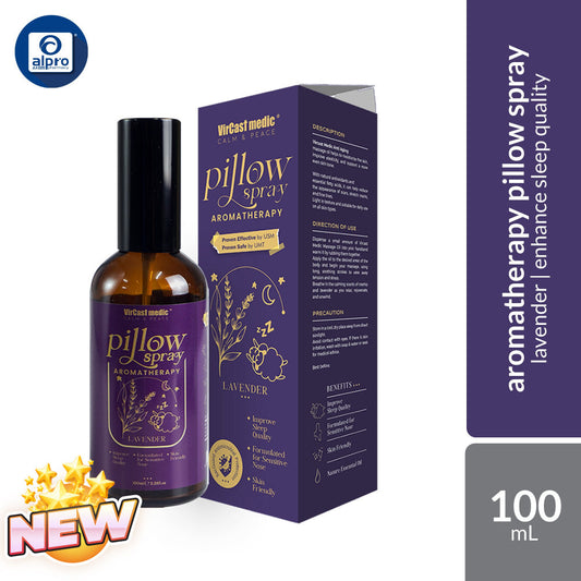 VirCast Medic Lavender Pillow Spray 100mL | Helps Enhance Sleep Quality & Microbial Protection VirCast Medic