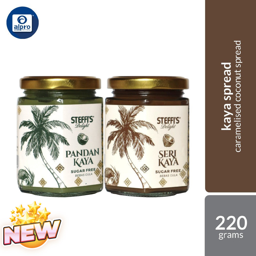 Steffi's Sugar Free (Sri Kaya / Pandan Kaya) 220g | Traditional Kaya Spread with Maltitol Sugar Substitute Steffi's