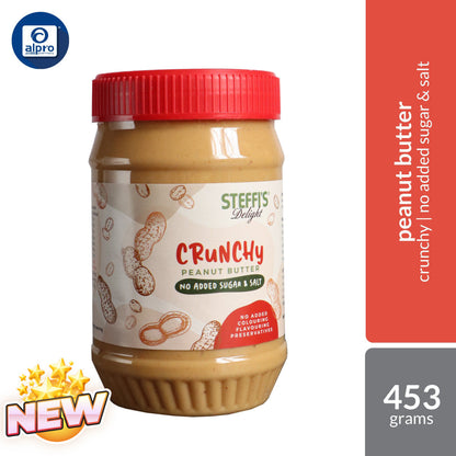 Steffi's Crunchy Peanut Butter 453g | No Added Sugar & Salt Steffi's