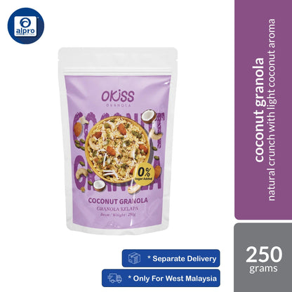 Okiss Granola (0% Sugar Chocolate / 0% Sugar Coconut / Gula Melaka / Vege Stack / Fruity Yogurt) 250g | Australian Oats Okiss