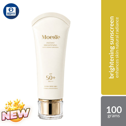 Moesie Instant Brightening Moisturising Sunscreen 100g | Enhances Skin Natural Radiance & Instant Tone-Up Effect Moesie