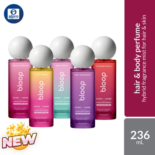 Bloop BL Scent & Shine Hair & Body Hydrating Perfume Essence (Assorted Scents) 236mL | Mist Fragrance for Hair & Skin Bloop