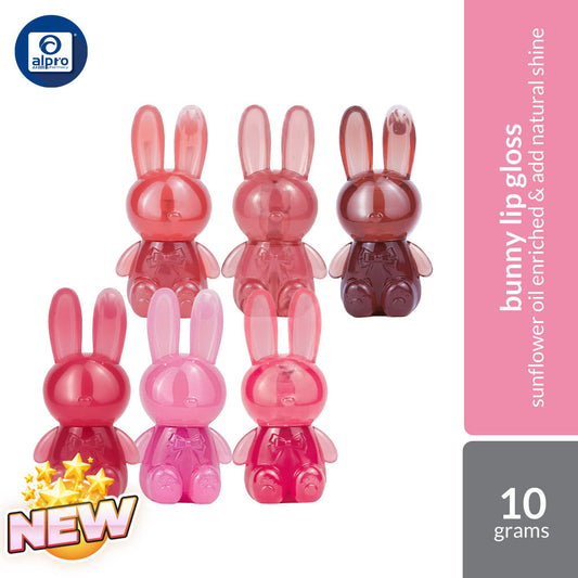 Bloop BL Happy Bunny Lip Care+Gloss (Blossom / Luna / Sunny / Petal / Cocoa / Sugar) 10g | Enriched with Sunflower Oil Bloop