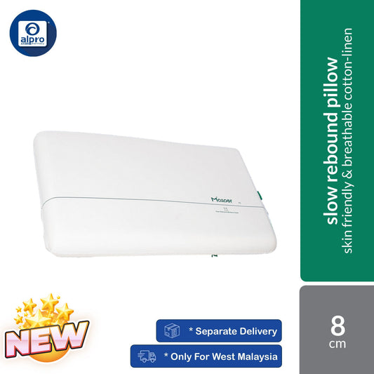 Masper P1 Slow Rebound Pillow 8cm | Skin Friendly & Breathable Cotton-Linen Masper