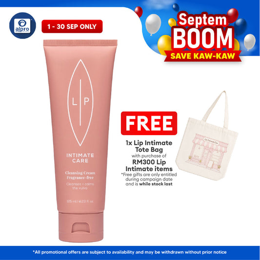 Lip Intimate the Cleansing Cream 125mL | Foam-Free & Supports Natural pH Lip Intimate Care