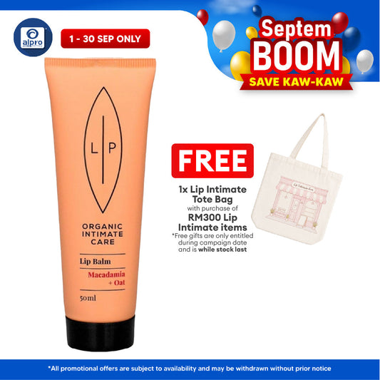 Lip Intimate Lip Balm Macadamia + Oat 50mL | Soothes Skin & Helps Restore Skin Elasticity Lip Intimate Care