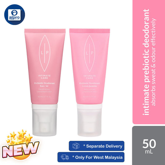 Lip Intimate Prebiotic Deodorant (Bare Air / Green Jasmine) 50mL | Absorbs Sweat & Odour Effectively Lip Intimate Care