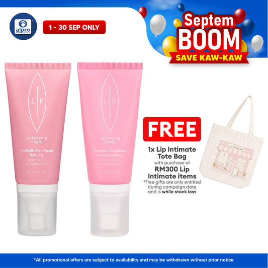 Lip Intimate Prebiotic Deodorant (Bare Air / Green Jasmine) 50mL | Absorbs Sweat & Odour Effectively Lip Intimate Care