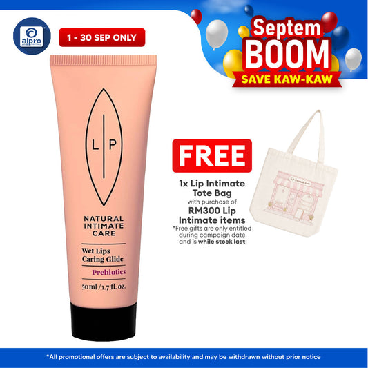 Lip Intimate Wet Lips Prebiotic Glide 50mL | Supports Healthy Microbiota & Long-Lasting Lubrication Lip Intimate Care