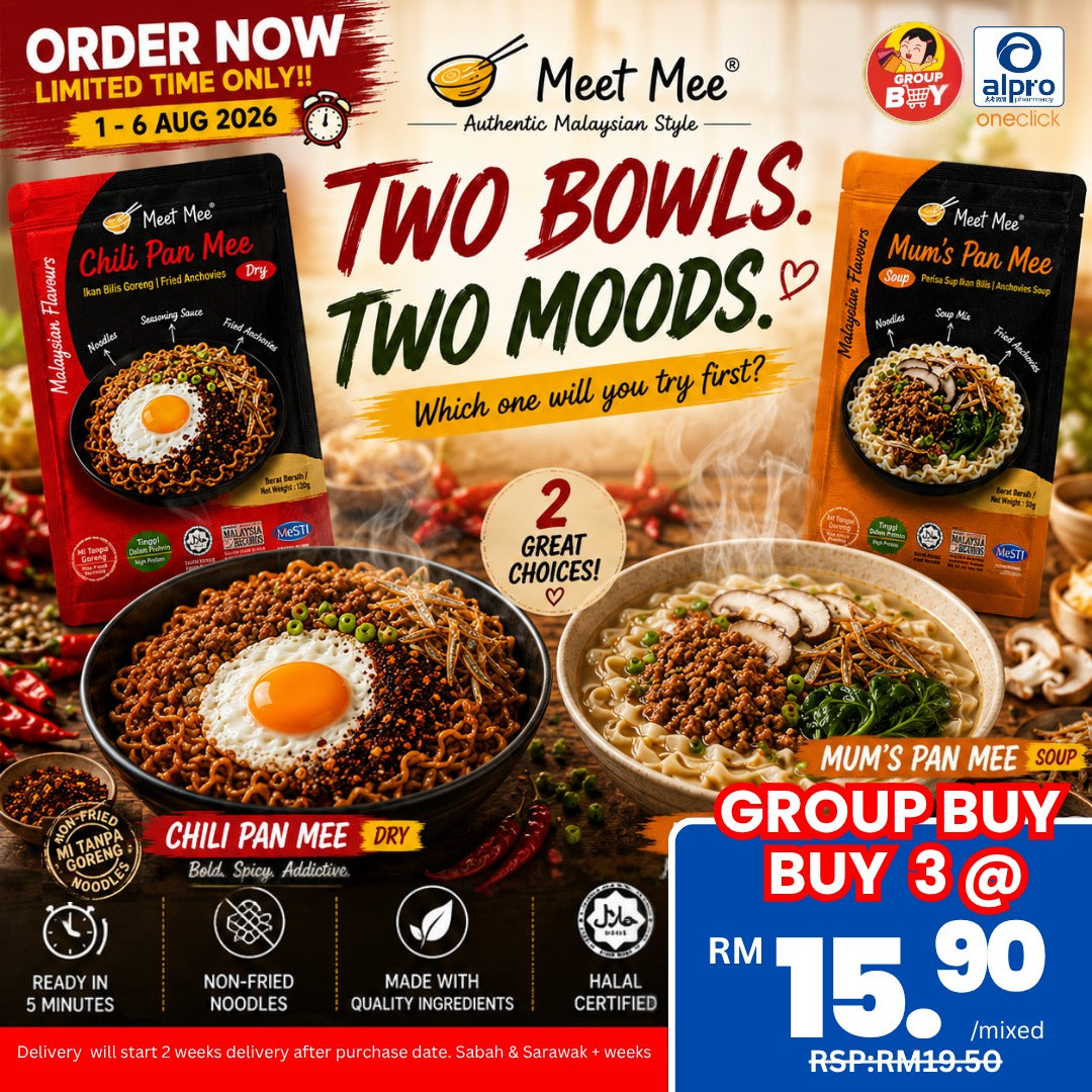 [Group Buy Delivery Starts: 8/9/2026] Meet Mee Pan Mee (Chili Dry/Soup) Group Buy
