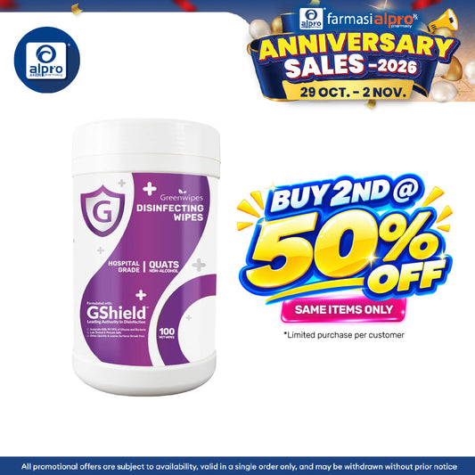 Greenwipes GShield Quats Disinfectant Wipes 100s | Gentle On Skin For Everyday Disinfection