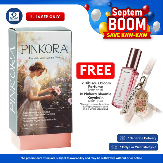 Pinkora Blossie Oral Beauty Drink (Botanical Beverage Hibiscus) 5g ×15s | Supports Skin Health & Radiance Within Paraller Skin Care