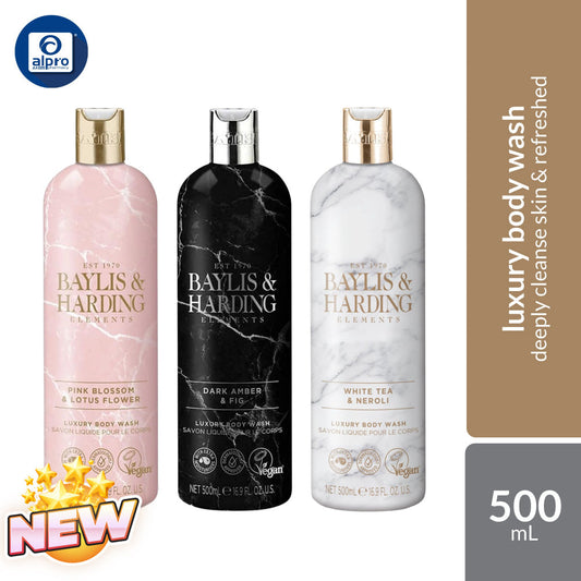 Baylis & Harding Elements (White Tea & Neroli / Pink Blossom & Lotus / Dark Amber & Fig) Body Wash 500mL Baylis & Harding