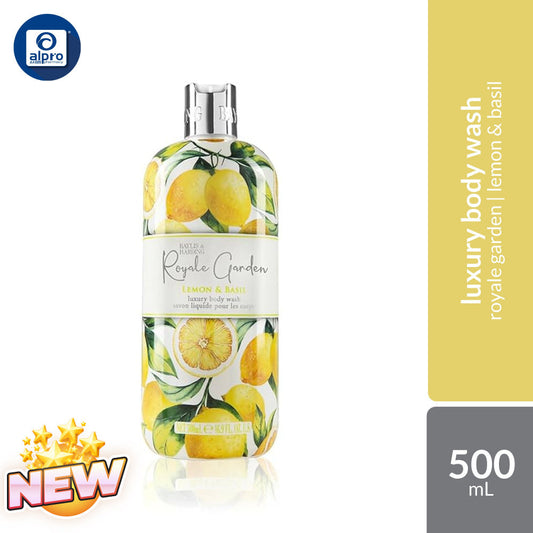 Baylis & Harding Royale Garden Lemon & Basil Body Wash 500mL | Skin Feel Revitalised and Beautifully Cleaned Baylis & Harding