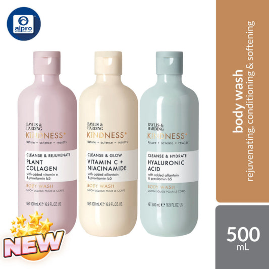 Baylis & Harding Kindness+ Body Wash (Plant Collagen / Vitamin C Brighten / Hyaluronic Acid) 500mL Baylis & Harding