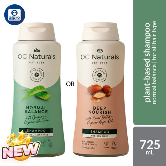 OC Naturals Shampoo (Normal Balance / Deep Nourish) 725mL | Plant-Based Formula OC Naturals