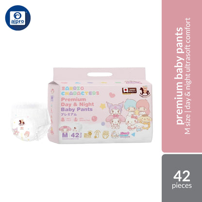 Iconic Babycare × Sanrio Premium Baby Diapers Pants (M 42s / L 36s / XL 30s / XXL 26s) | Premium Day & Night Comfort