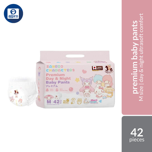 Iconic Babycare × Sanrio Premium Baby Diapers Pants (M 42s / L 36s / XL 30s / XXL 26s) | Premium Day & Night Comfort