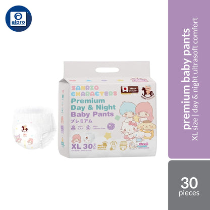 Iconic Babycare × Sanrio Premium Baby Diapers Pants (M 42s / L 36s / XL 30s / XXL 26s) | Premium Day & Night Comfort