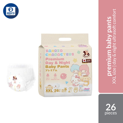 Iconic Babycare × Sanrio Premium Baby Diapers Pants (M 42s / L 36s / XL 30s / XXL 26s) | Premium Day & Night Comfort