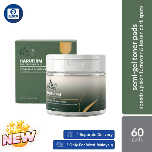 Greens Beauté Harufirm Semi-Gel Toner Pads (60s + 10 Pads Free) 190mL | Rose PDRN Elasticity Korean Jelly Pad GREENS