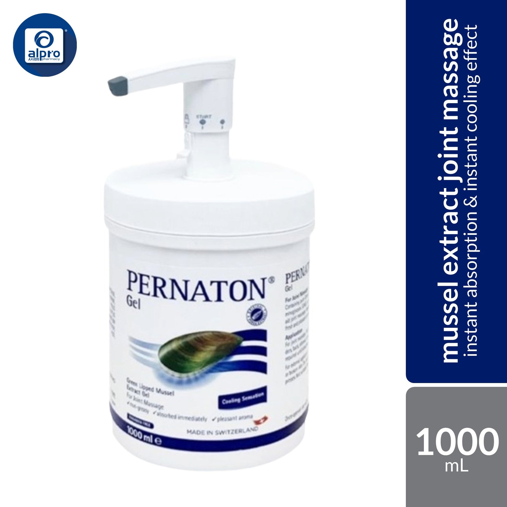 Pernaton Gel Classic 1000mL | Green-Lipped Mussel Extract Gel for Joint Mobility & Massage Pernaton