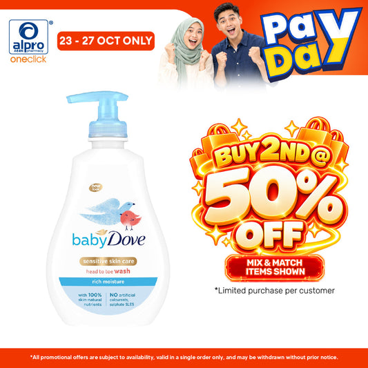 Baby Dove Head To Toe Wash Rich Moisture 400mL | Tear-Free & Hypoallergenic Baby Wash for Delicate Skin