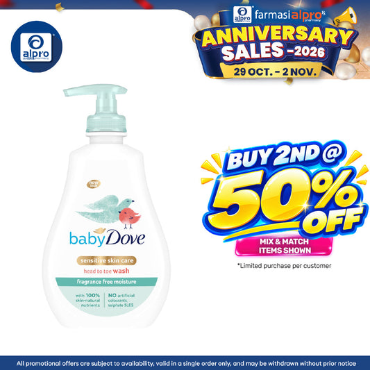 Baby Dove Head-To-Toe Wash Sensitive Skin Care 400mL | Fragrance-Free & Hypoallergenic Baby Wash for Sensitive Skin