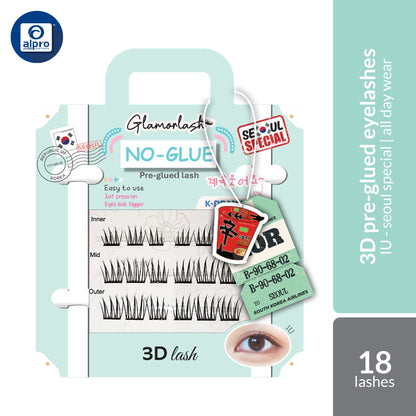 Glamorlash Press-On 3D Lash 18s | Pre-Glued False Eyelashes for Easy Application & All-Day Wear Glamorlash
