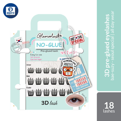 Glamorlash Press-On 3D Lash 18s | Pre-Glued False Eyelashes for Easy Application & All-Day Wear Glamorlash