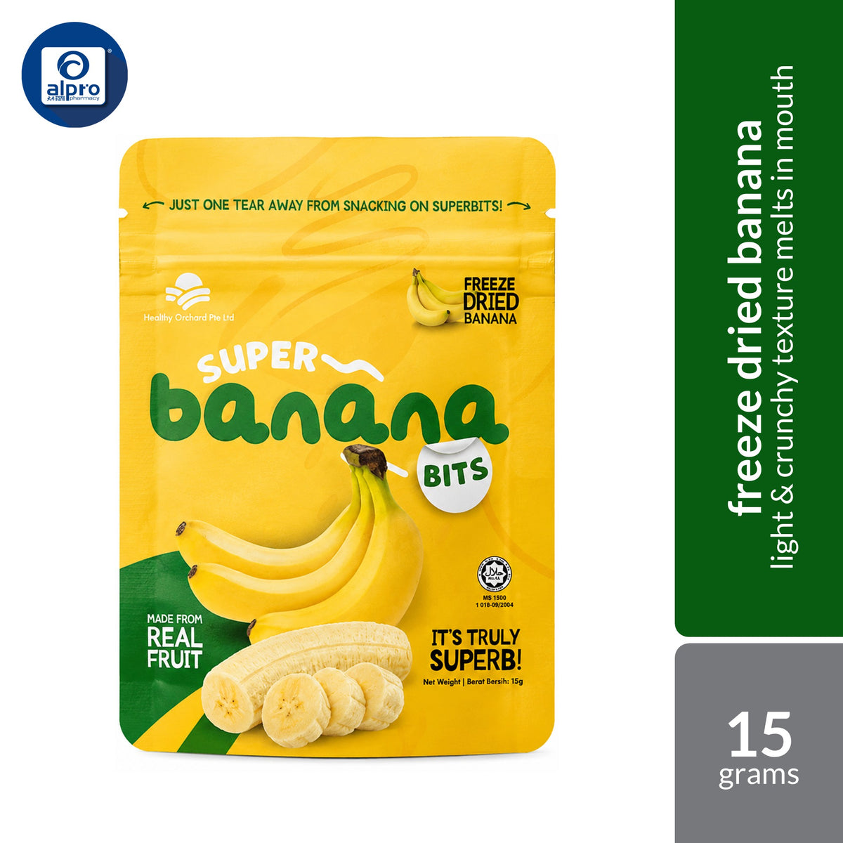Superbits Freeze Dried Fruits (Banana / Dragon Fruit / Durian / Mango / Pineapple / Strawberry) 15g | Light & Crunchy