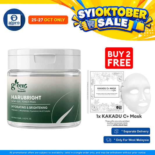 Greens Beauté Harubright Semi-Gel Toner Pads (60s + 10 Pads Free) 190mL | Rose PDRN Korean Jelly Toner Pad