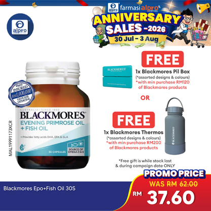 Blackmores Evening Primrose Oil + Fish Oil 30s | Anti-Inflamation Blackmores