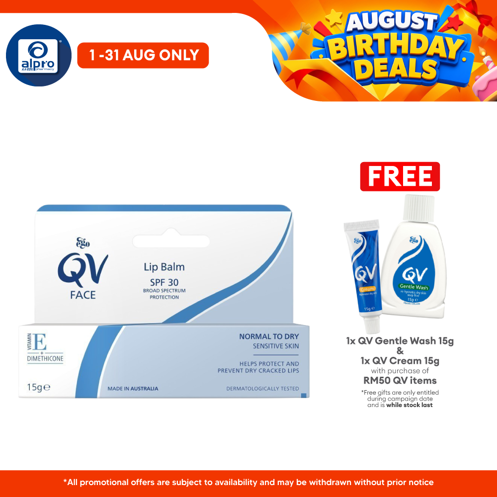 Ego QV Lip Balm Spf30 15g | For Dry and Sensitive Lips QV