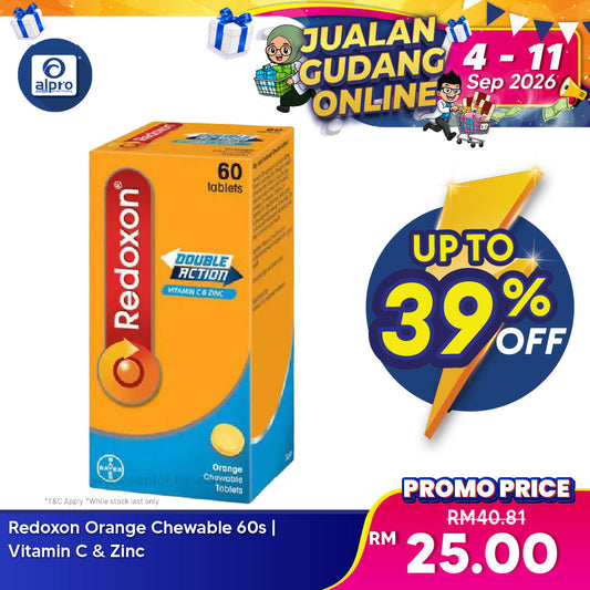 Redoxon Orange Chewable 60s | Vitamin C & Zinc Redoxon