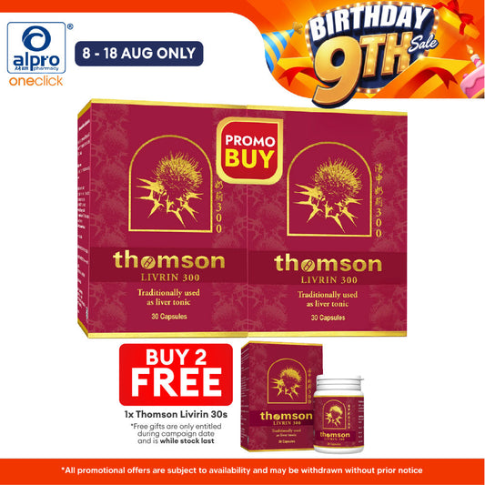 Thomson Livrin w Milk Thistle Extract 300mg 2x30s | Liver Health Thomson