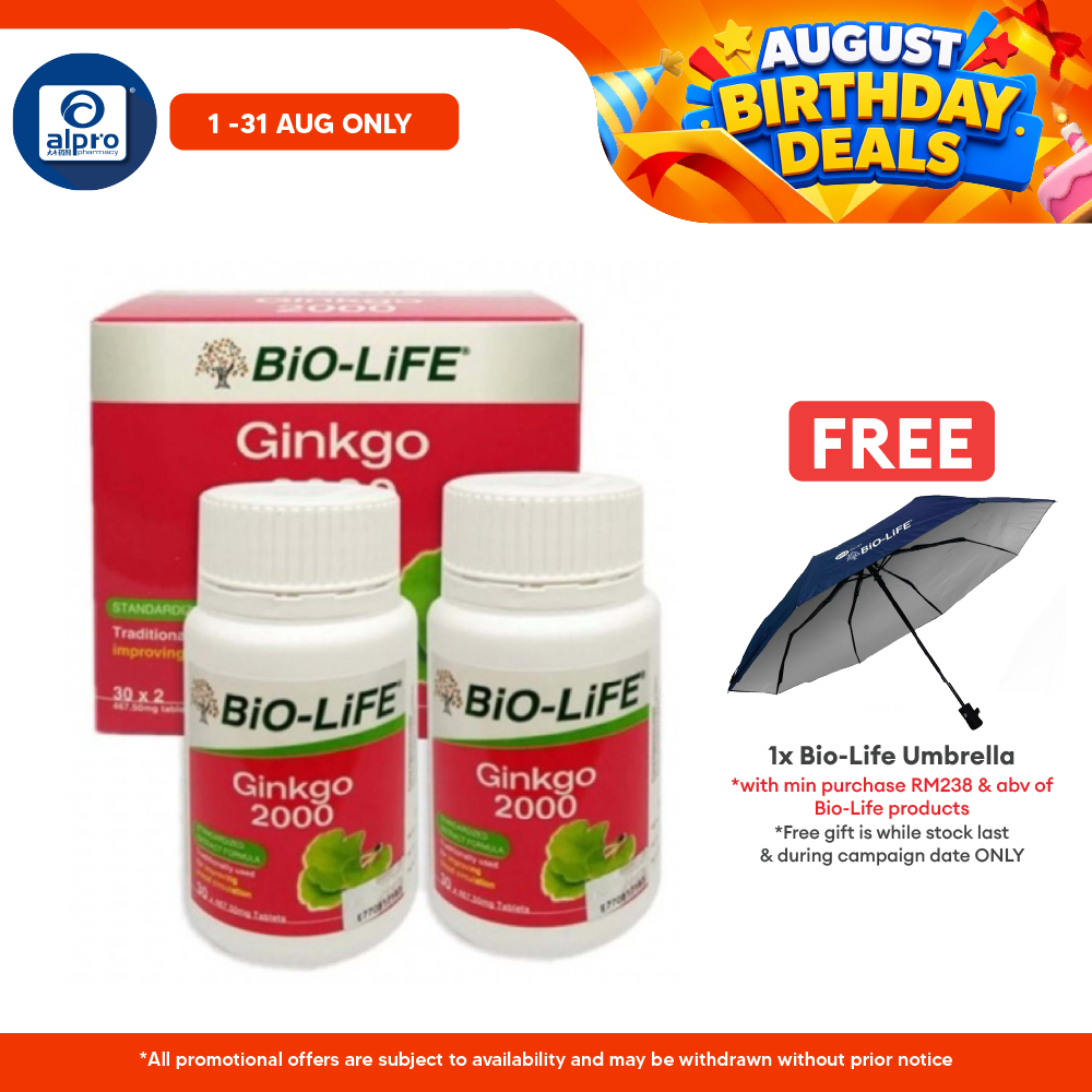 Bio-life Ginkgo 2000 2x30s | Heart Health Bio-life