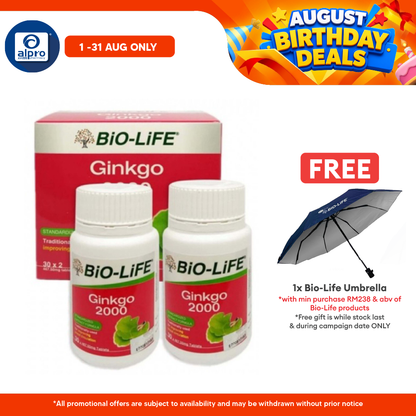 Bio-life Ginkgo 2000 2x30s | Heart Health Bio-life